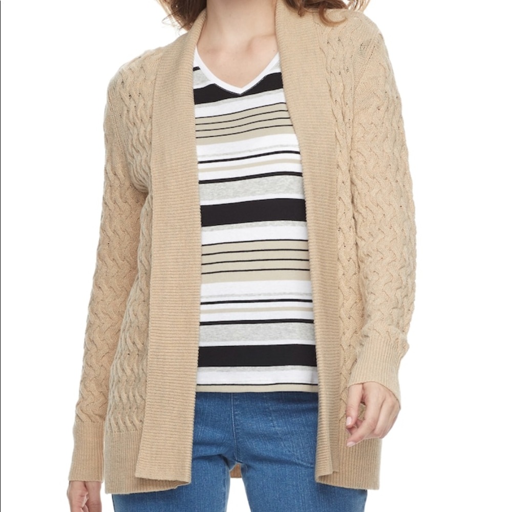 Womens Basketweave Cardigan Sweater NEW WITH TAGS